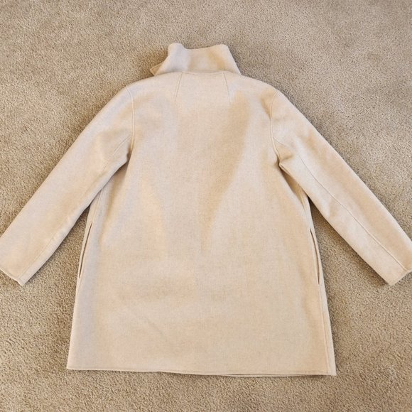 NWOT Theory 38% CASHMERE Coat Overlay DF Double Face Oatmeal Mélange - Picture 6 of 17